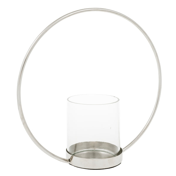 Sander, Candle Holder, H25xW25xD10 cm, Silver/Clear